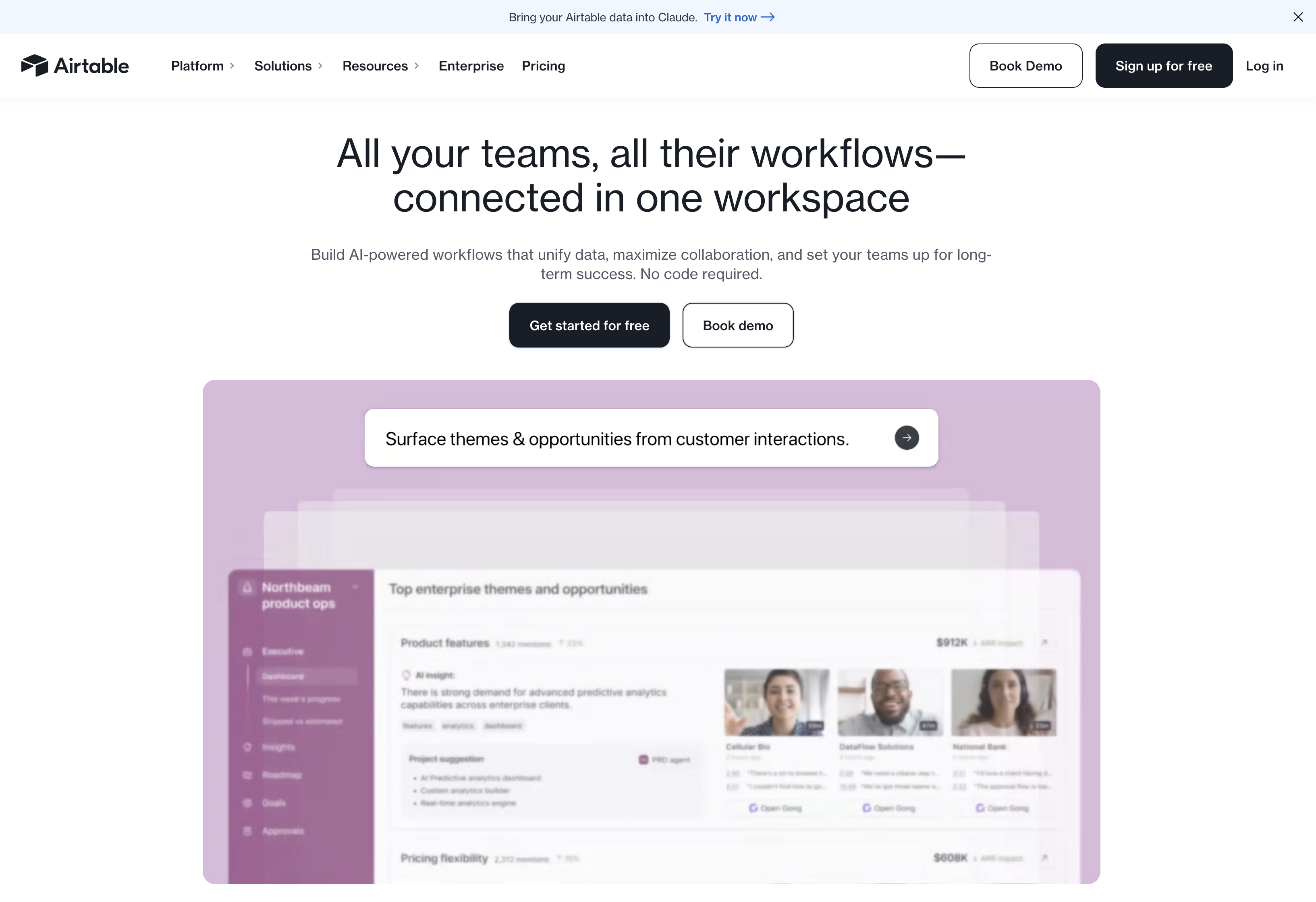 Airtable database with calendar view