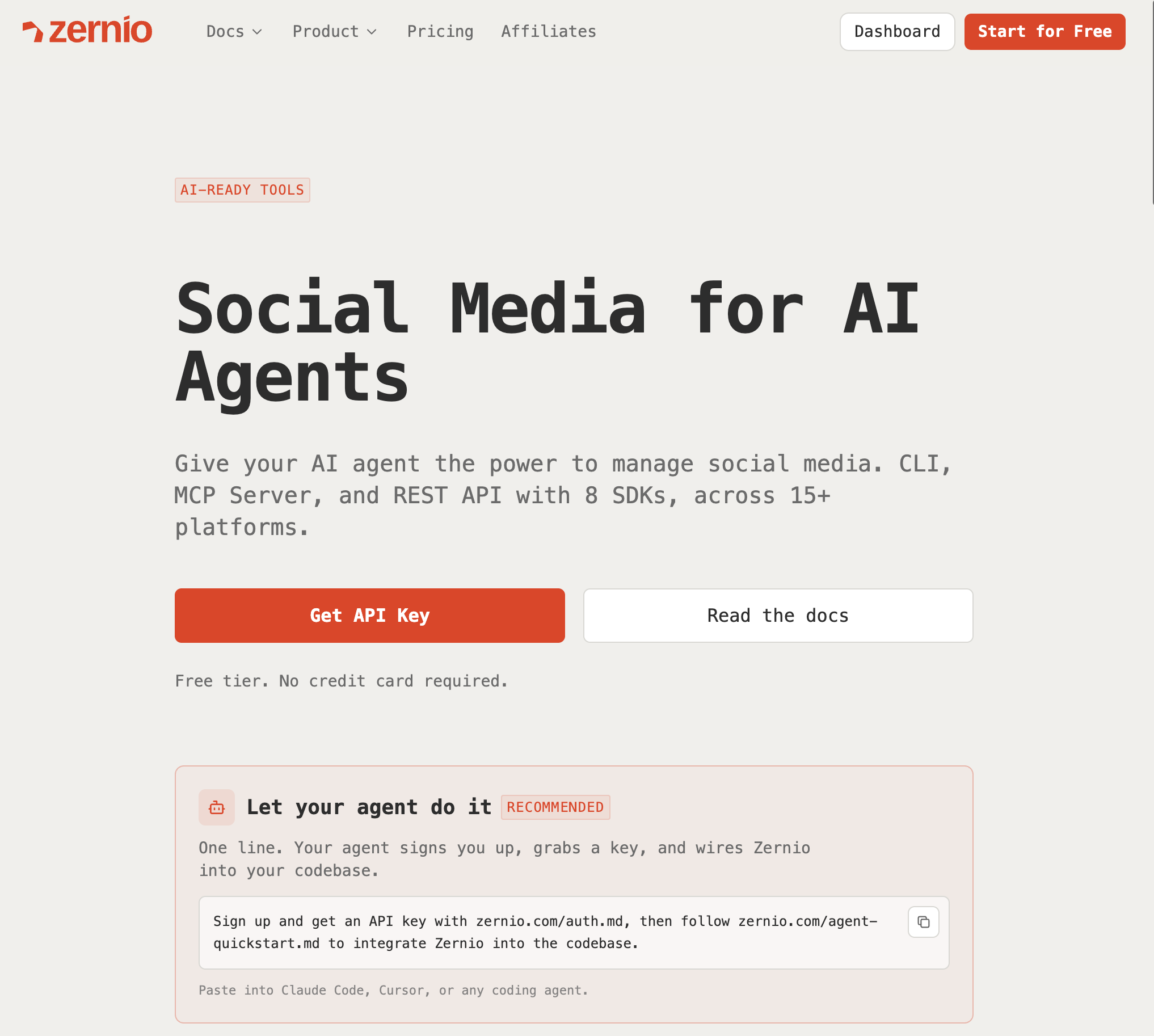 Zernio's MCP for social media management