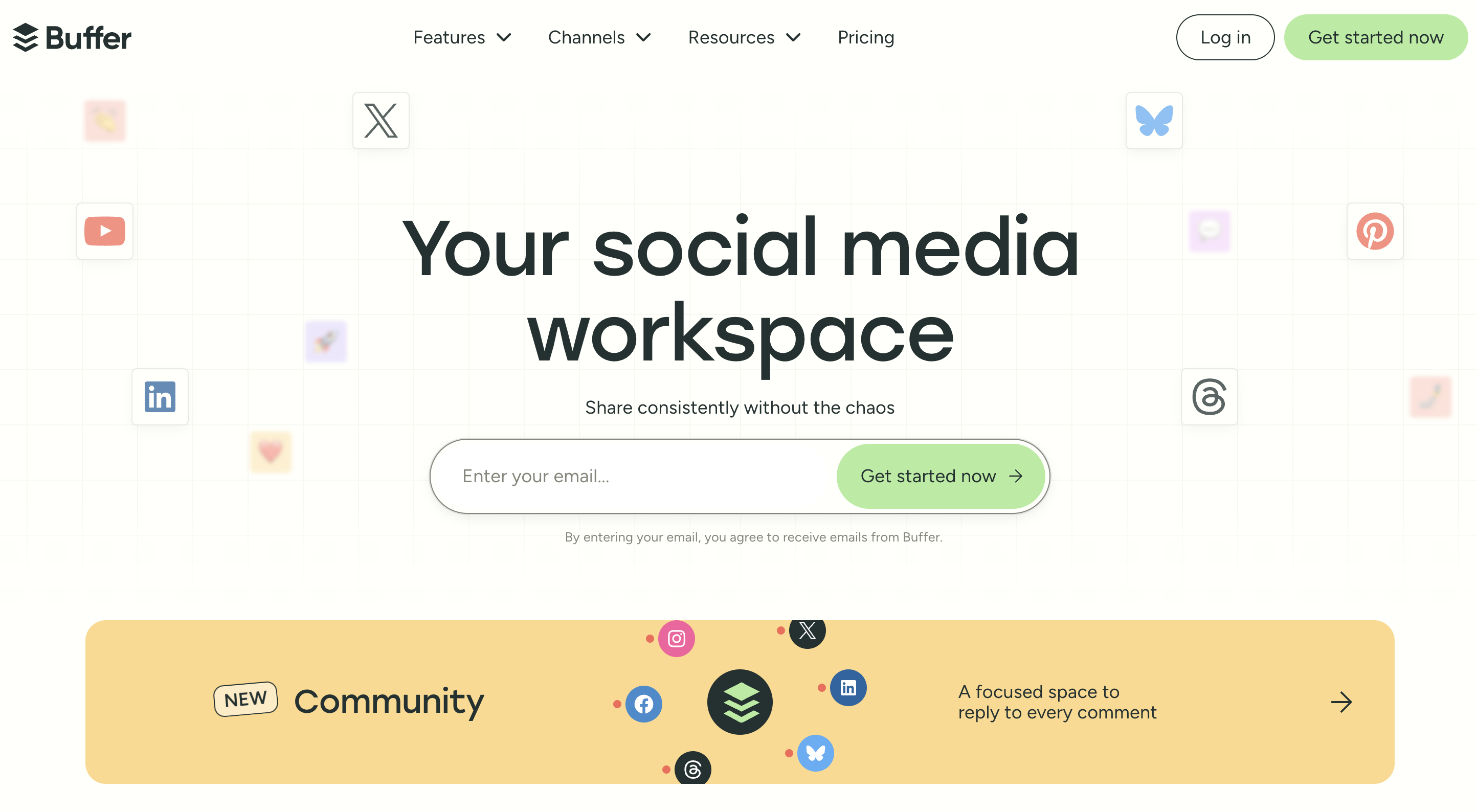 Buffer Social Media Scheduling Tool Landing Page