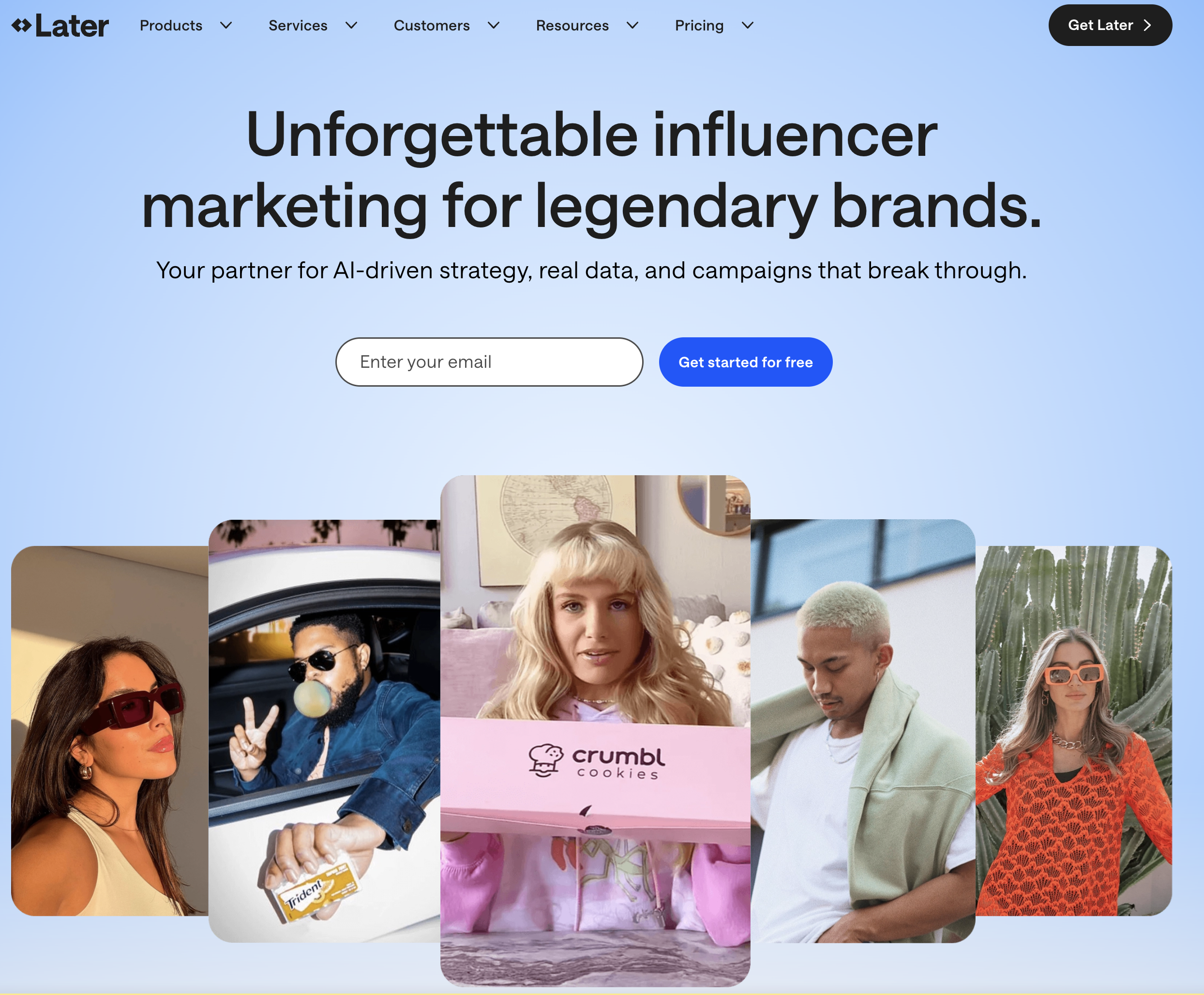 Later Social Media Scheduling Tool Landing Page