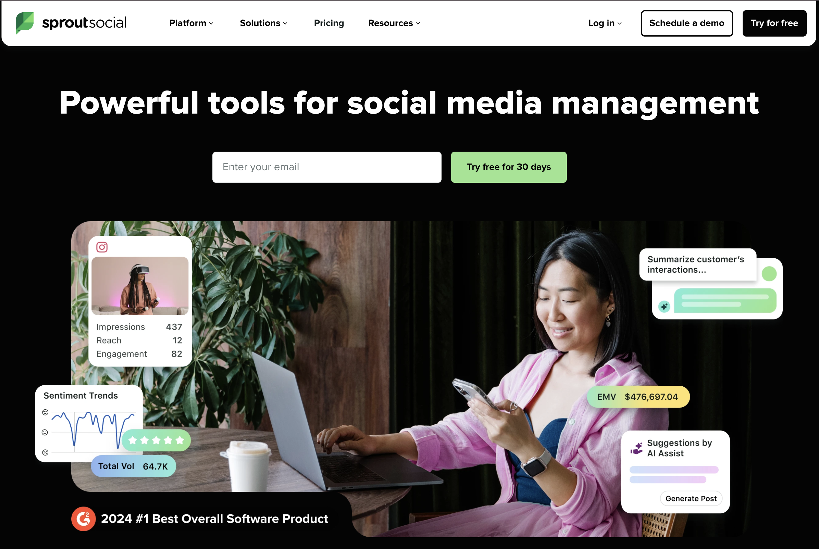 Sprout Social Social Media Scheduling Tool Landing Page