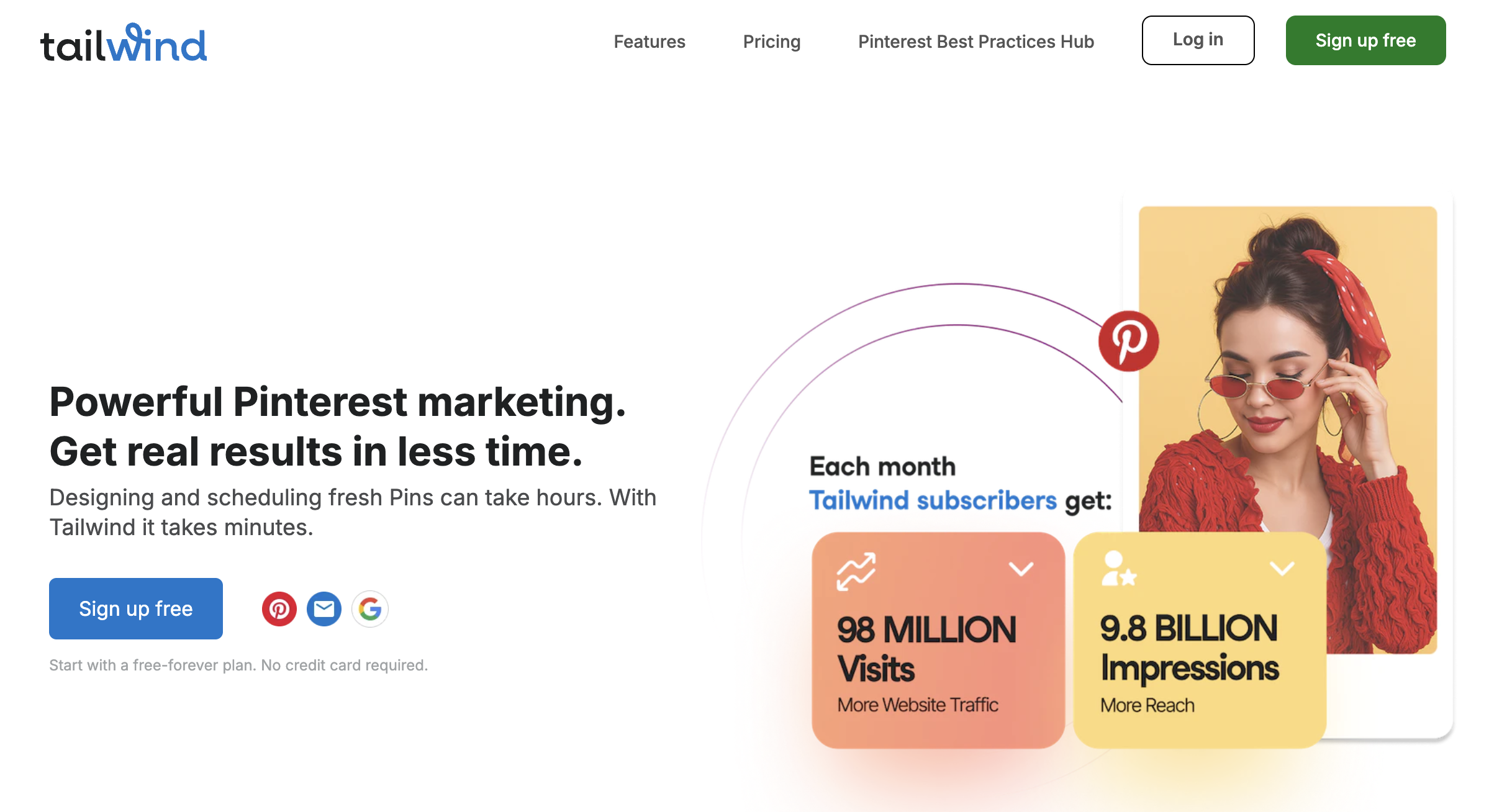 Tailwind Social Media Scheduling Tool Landing Page