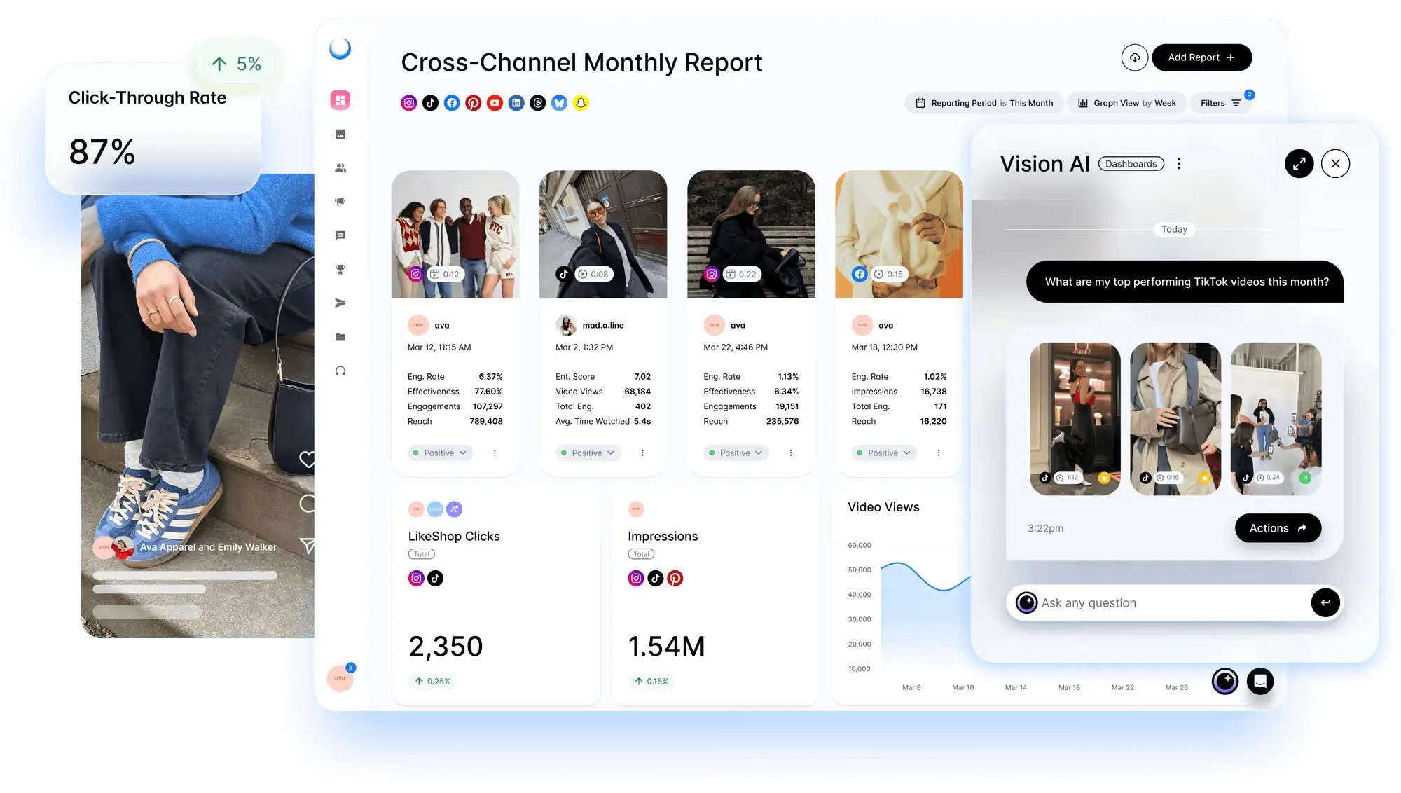 Dash Social AI-powered social media analytics platform dashboard