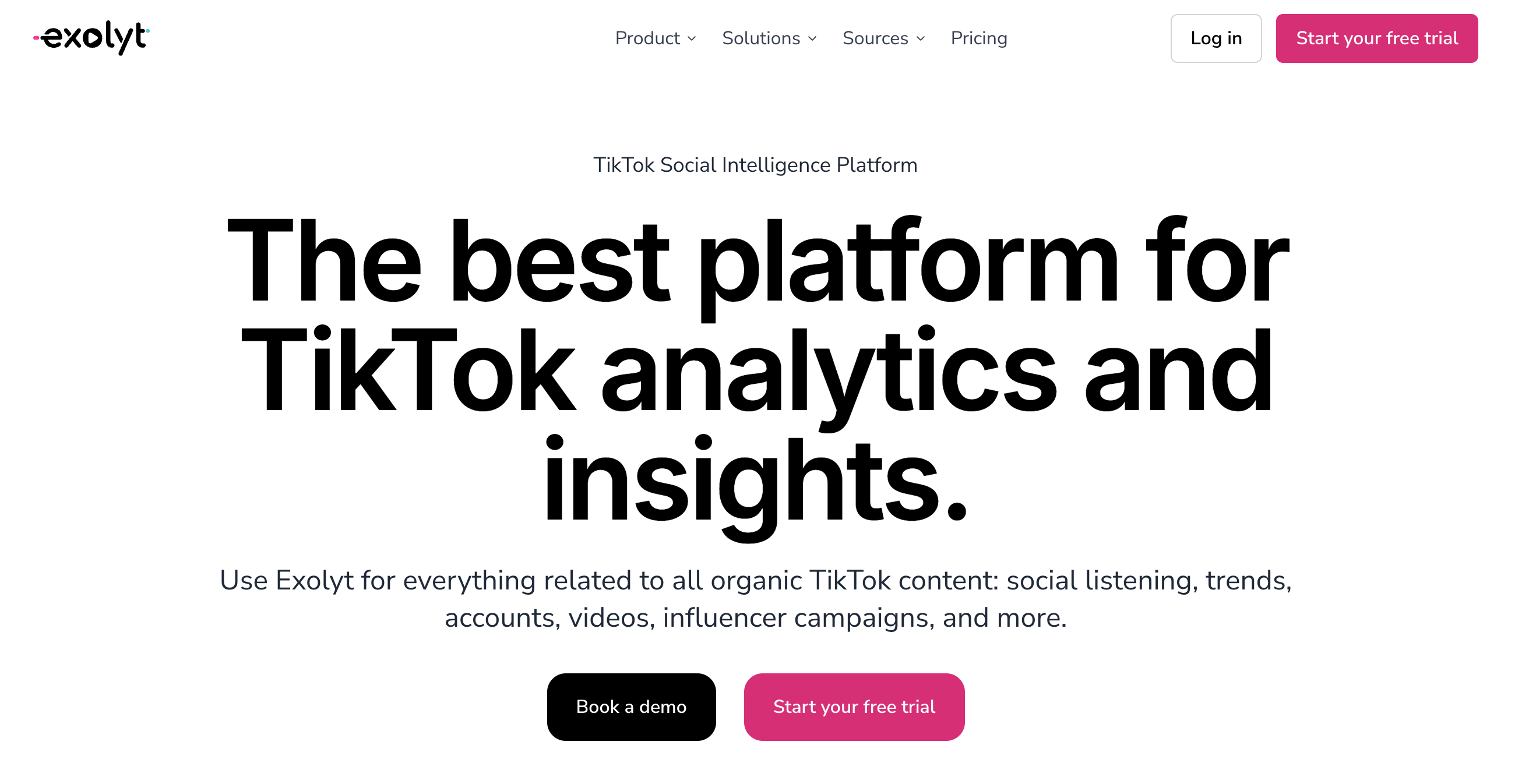 Exolyt TikTok analytics and social intelligence platform