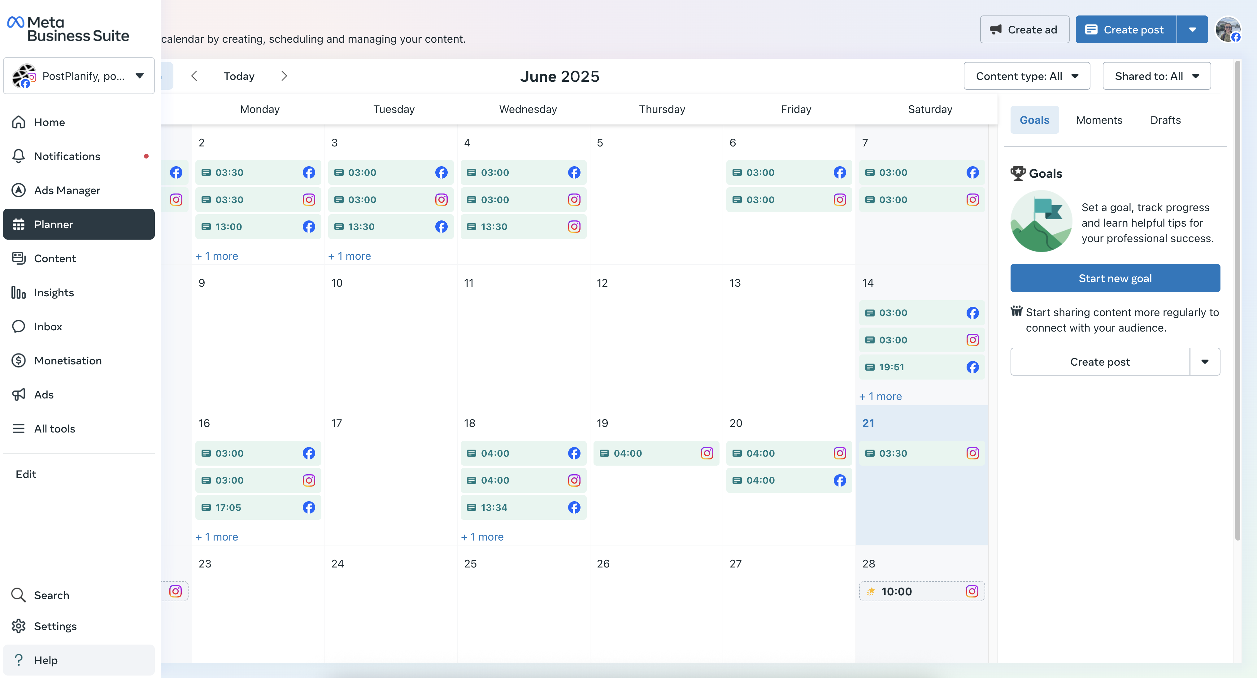 Meta Business Suite for Facebook Post Scheduling