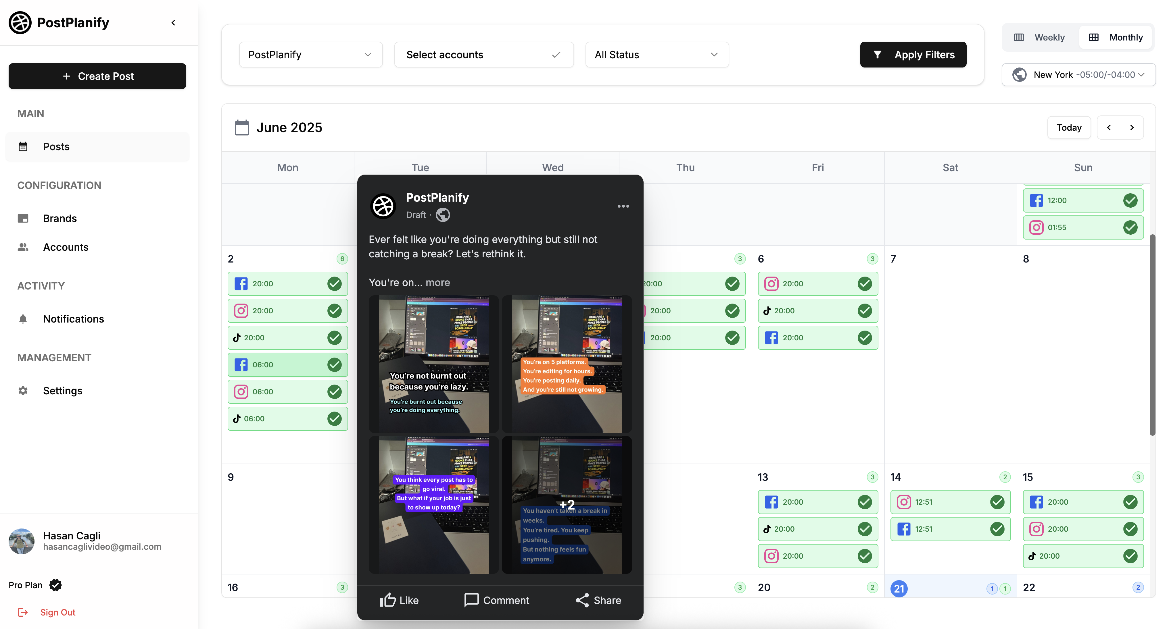 PostPlanify Facebook Post Scheduling