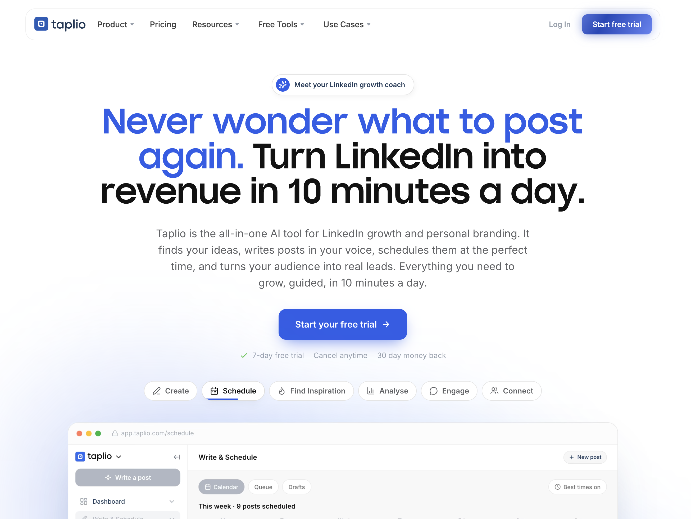 Taplio AI-powered LinkedIn growth tool