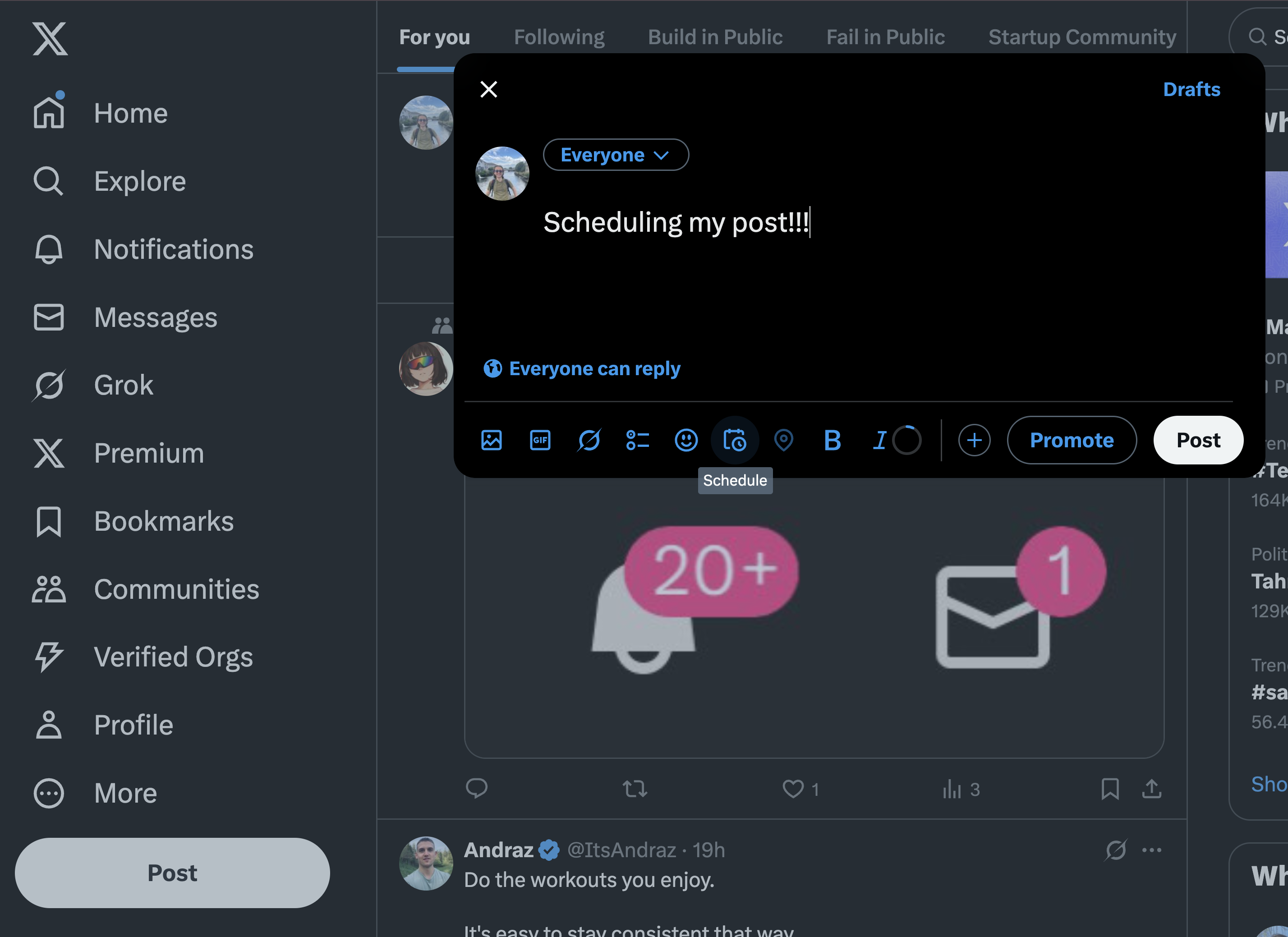 X Post Scheduler Built-In