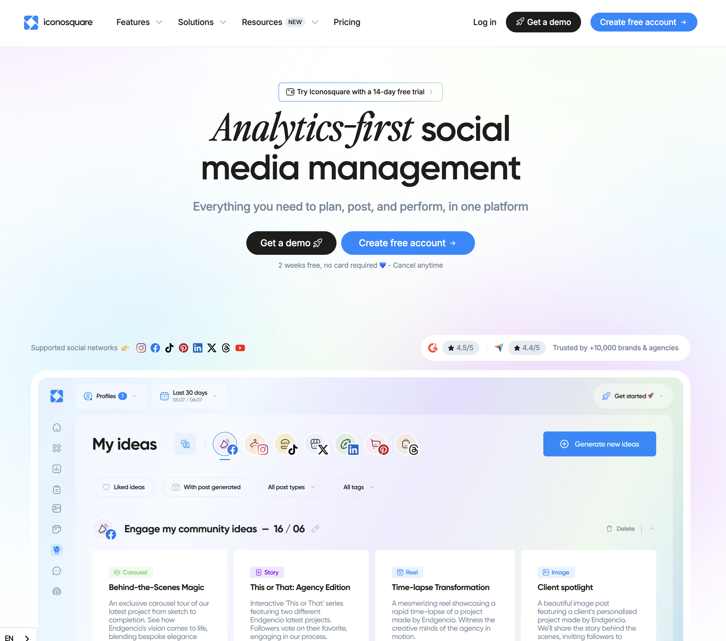 Iconosquare reviews and dashboard