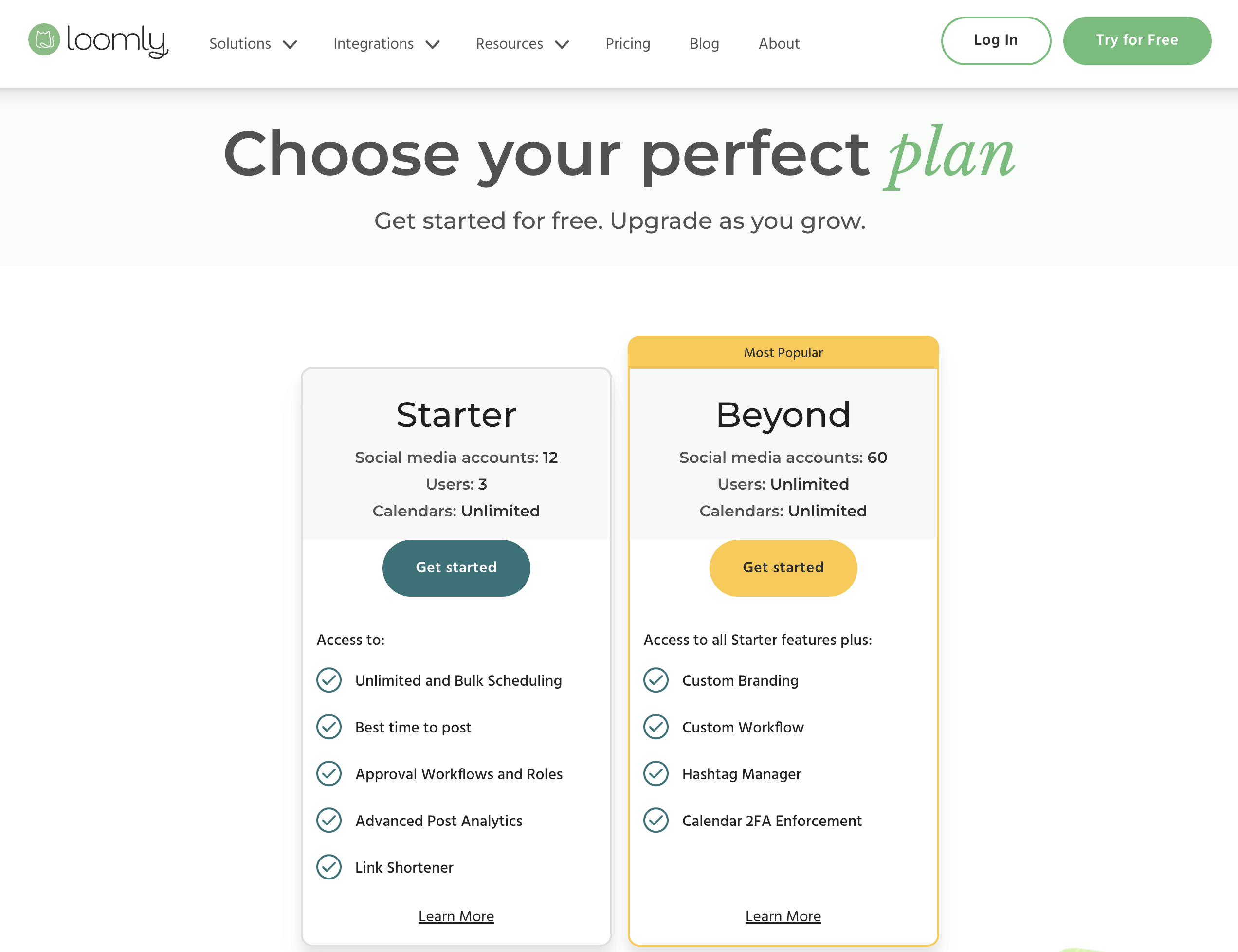 Loomly Pricing Details