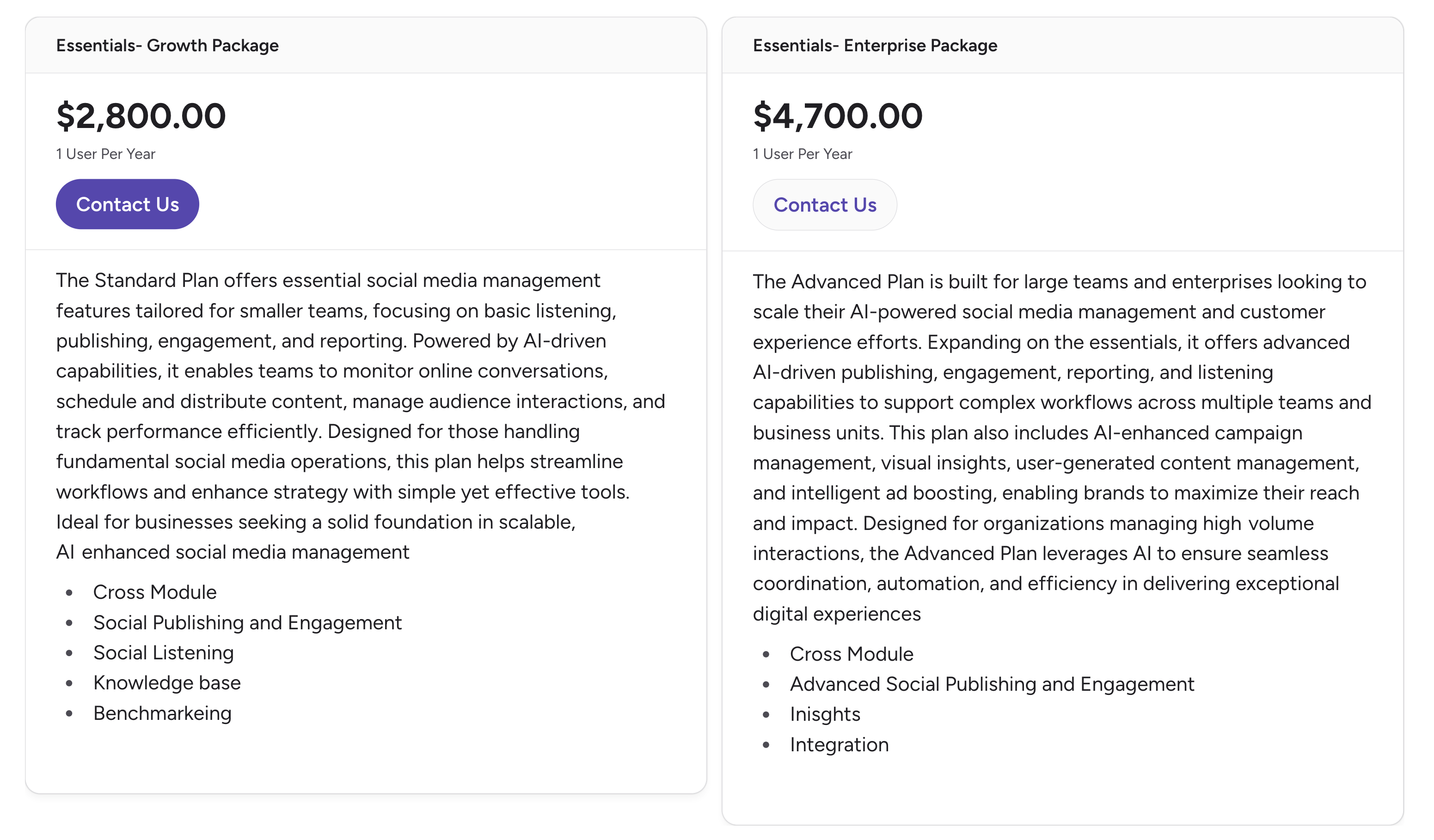 Sprinklr Pricing Details