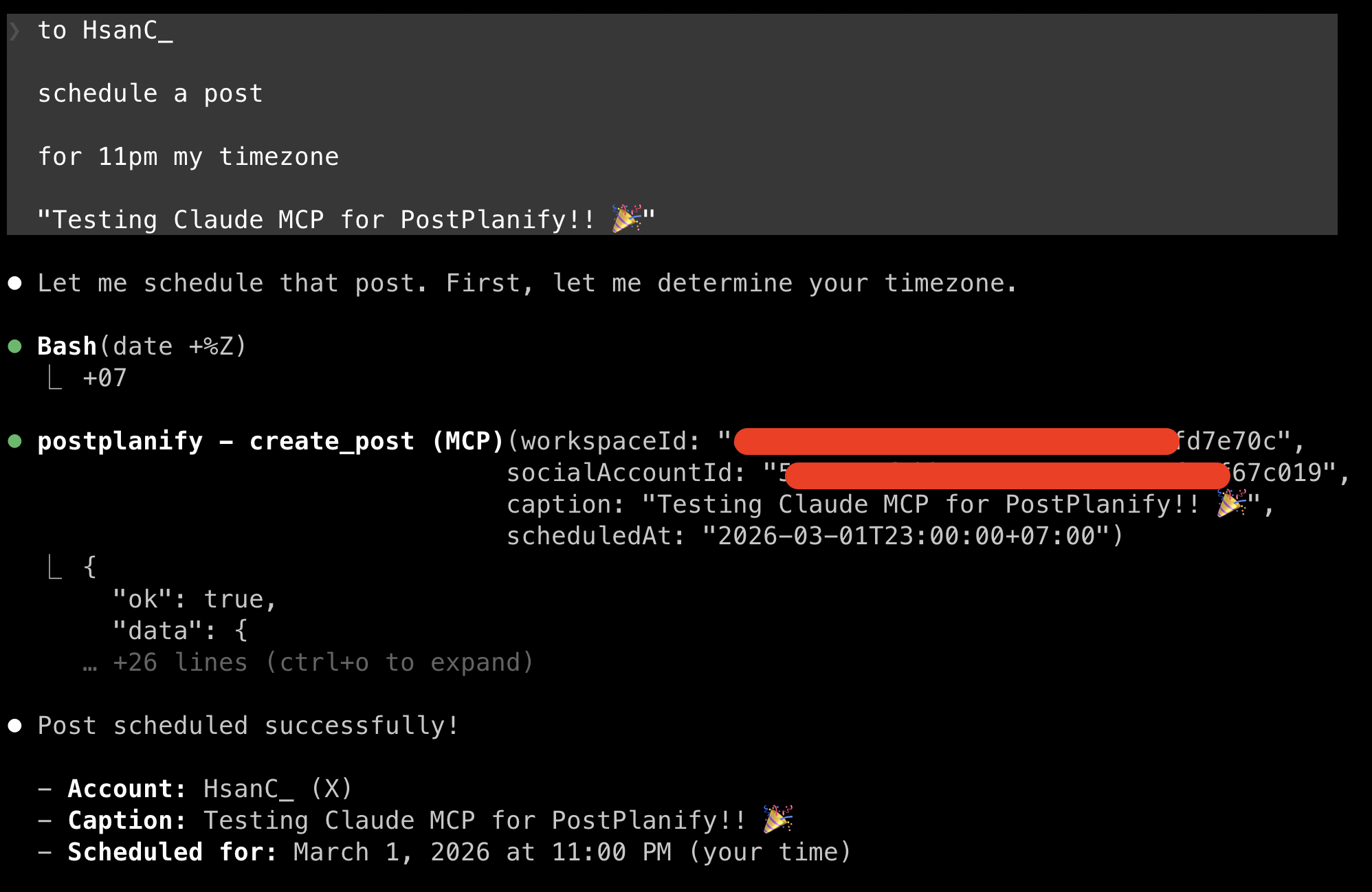 PostPlanify MCP integration with Claude, ChatGPT, and Cursor